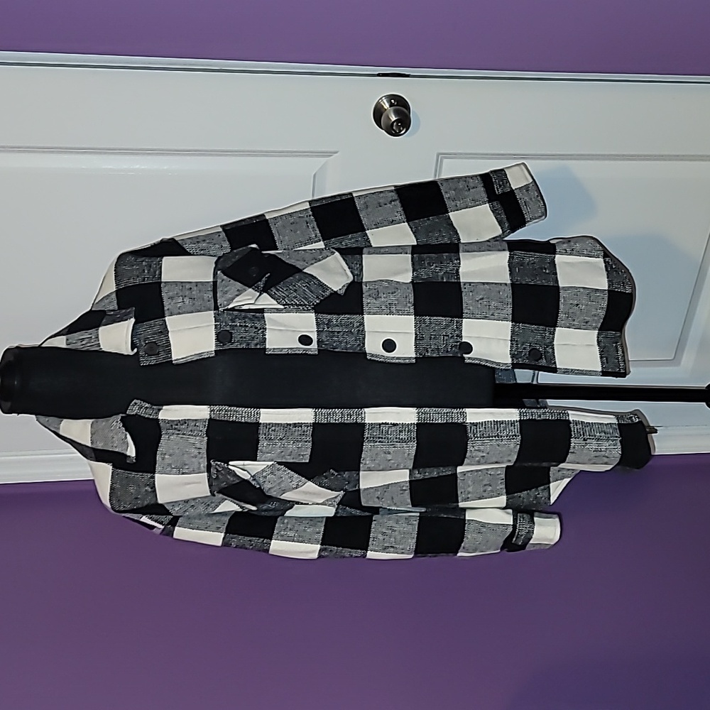 RDI Black and White Plaid Utility Jacket Sz: M - Picture 2 of 6